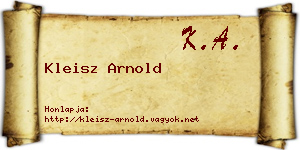 Kleisz Arnold névjegykártya