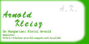 arnold kleisz business card